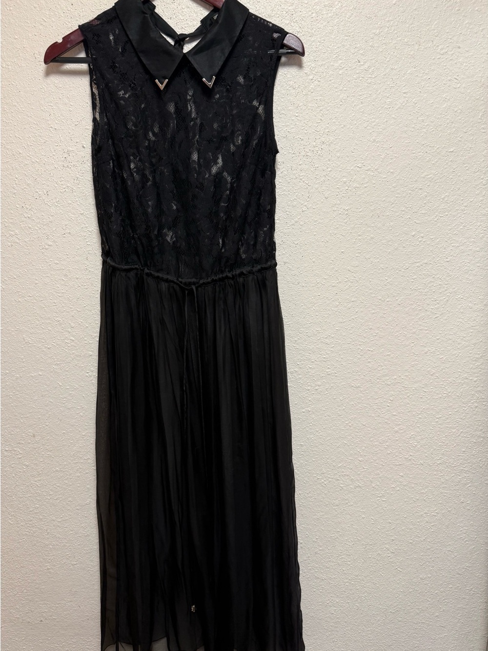 Dolce & Gabbana Black Lace & Chiffon Midi Dress - Picture 11 of 12